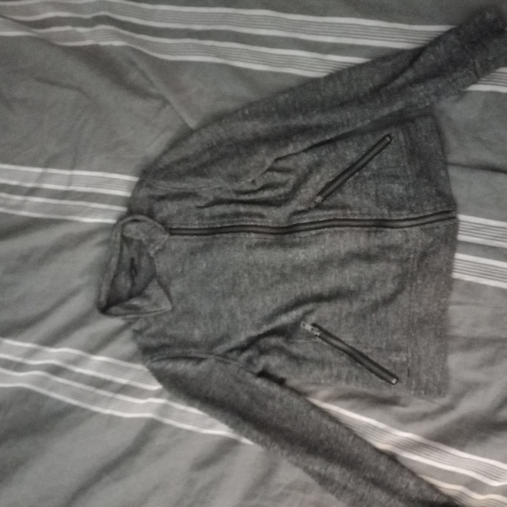 Fitted sweater jacket with assymettic zipper - XS